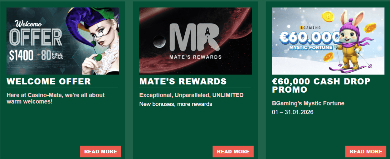 casino mate bonuses